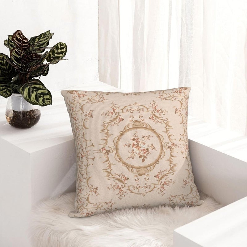 Keebik French Vintage Country Throw Pillow Covers Set of 2 Cushion Covers for Couch Home Bed Living Room Decorative Pillow Cases 18x18 Inch - Image 5