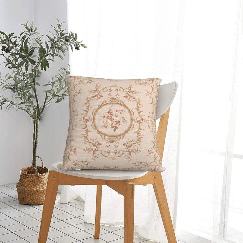 Keebik French Vintage Country Throw Pillow Covers Set of 2 Cushion Covers for Couch Home Bed Living Room Decorative Pillow Cases 18x18 Inch - Image 4