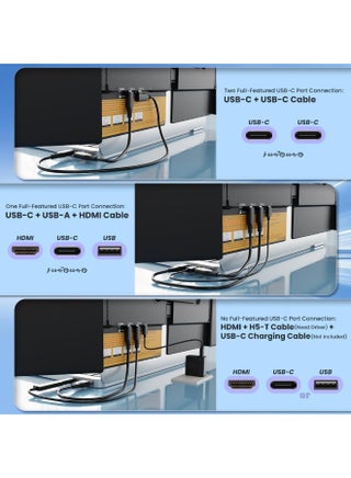 14" Ultra-Slim & Lightweight Triple Laptop Screen Extender, 1080P FHD IPS Portable Monitor for 13.3-17.3" Laptops, 180° Rotation, Plug & Play - view 4