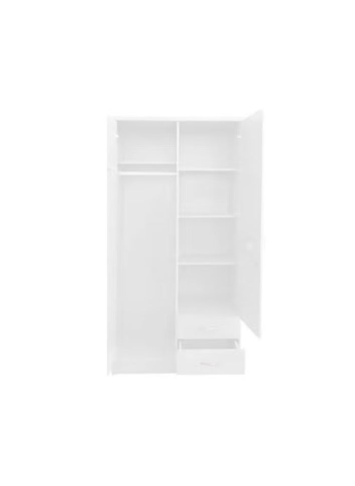 Galaxy Design Galaxy Design 2 Door Wooden Wardrobe Cabinet / Cupboard Engineered Wood Perfect Modern Stylish Heavy Duty, GDF-622 White  - Image 2