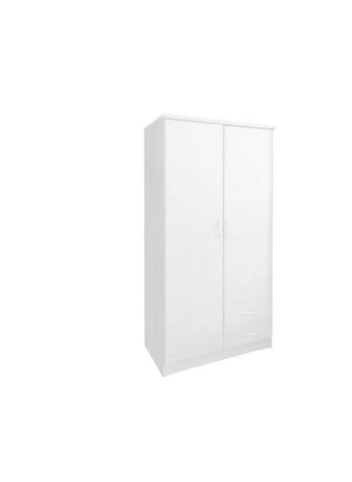Galaxy Design Galaxy Design 2 Door Wooden Wardrobe Cabinet / Cupboard Engineered Wood Perfect Modern Stylish Heavy Duty, GDF-622 White  - Image 3