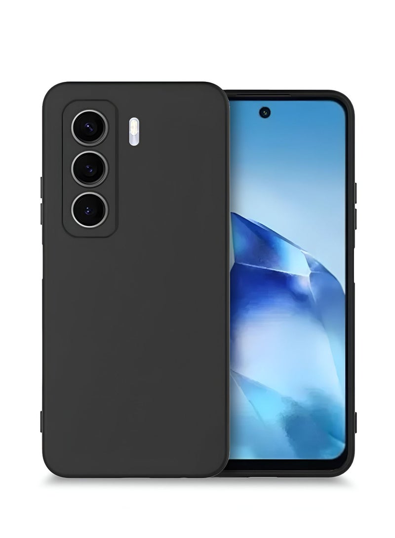 Wtech itel Power 70 4G 2025 Premium Soft Liquid Silicone Case Cover (MCRPSN) - Black - Image 1