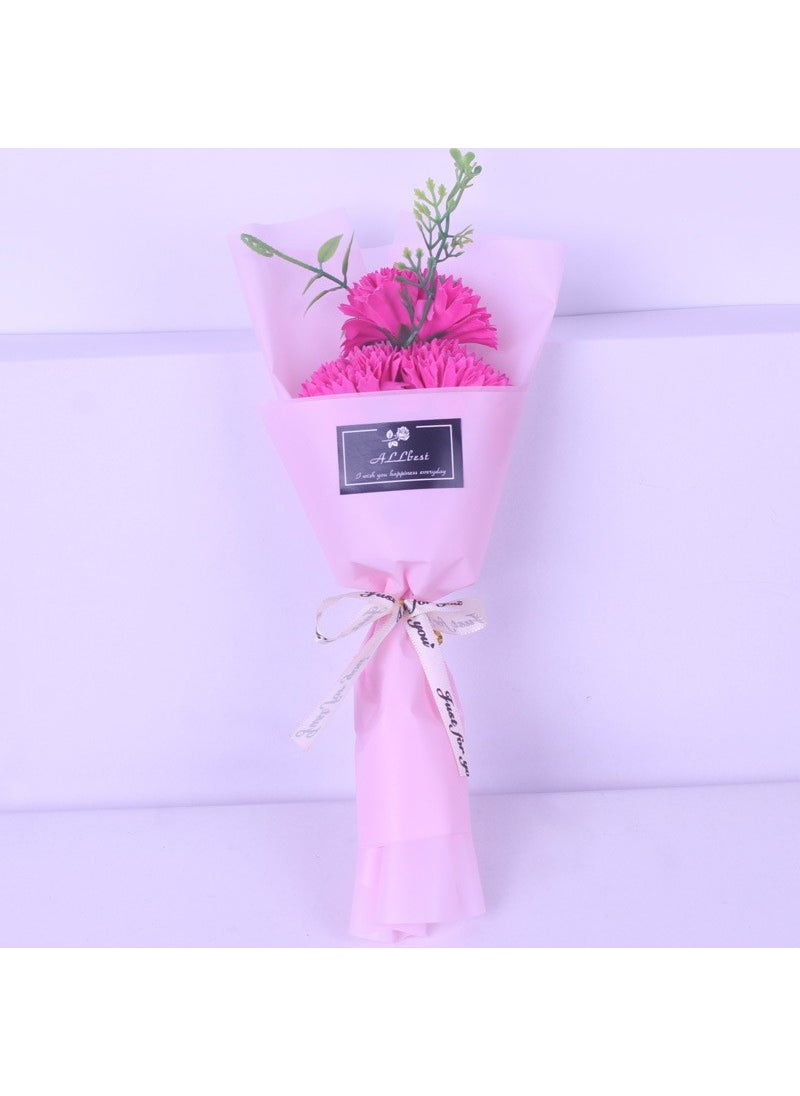 Generic Teachers Day Gift 7 Soap Flowers Small Bouquet Simulation Rose Birthday Gift March 8th Tanabata Valentines Day3 carnations Rose Red 3 carnations Rose Red 