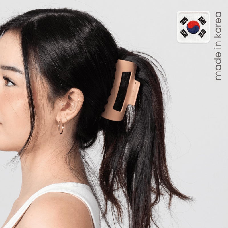 Mello The Original Mello Hair Claw Clip Squishy Claw Clip Made in Korea Patent Pending 30021976 (Brown, Medium) - Image 3