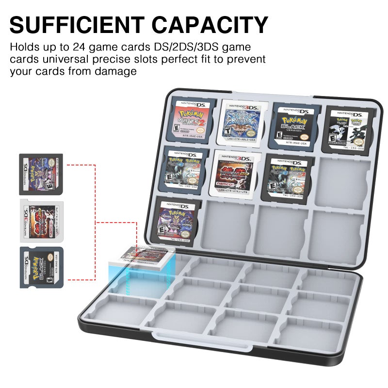 HEIYING Game Card Case for Nintendo 3DS 3DSXL 2DS 2DSXL DS DSi,Portable 3DS 2DS DS Game Cartridge Holder Storage with 24 Card Slots - Image 2