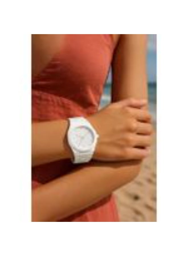 ساعة يد مقاومة للماء للرجال والنساء بتصميم أنيق، ساعة كلاسيكية مناسبة كهدية، لون أبيض. - Image 3