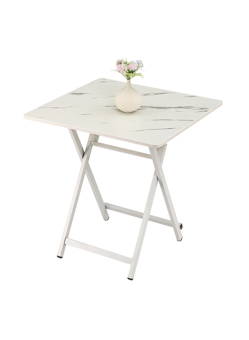 لوازم طاولة مربعة قابلة للطي 60×60×55 سم - أبيض - عملية ومحمولة ومتينة وسهلة التنظيف، مثالية لتناول الطعام والمساحات الصغيرة وغرف المعيشة والاستخدام الخارجي والنزهات والمناسبات - Image 1