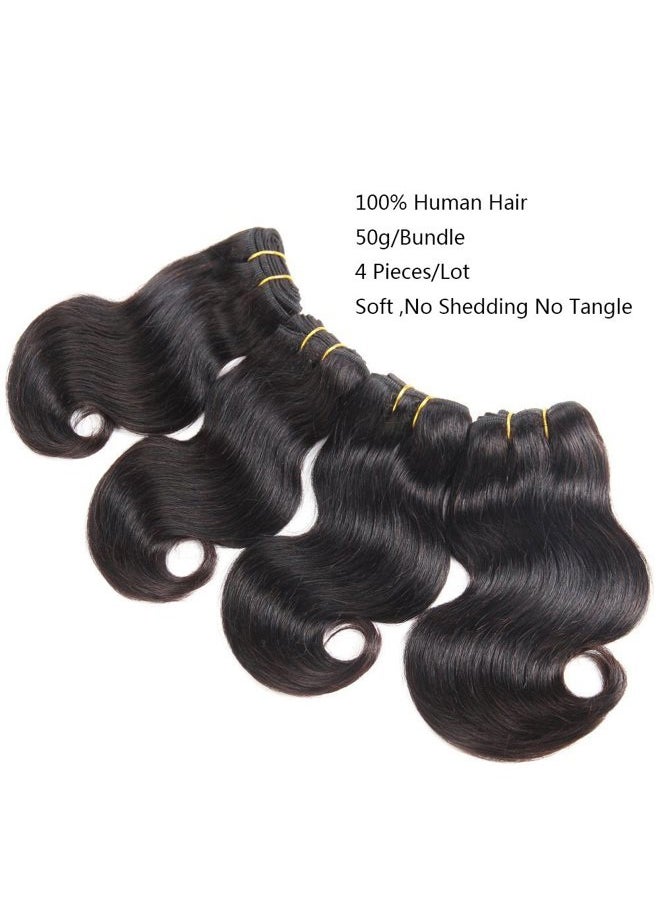 luxnovolex Brazilian Hair Body Wave 4 Bundle Deals Brazilian Virgin Hair Wavy 8A Grade 100% Unprocessed Human Hair Weave Bundles Short Sew In Hair Extentions  - Image 2