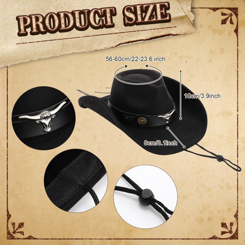 Chicingyou Western Cowboy Hat Leather Belt for Men and Women Wide Brim Hat Buckle Belt(Classic,Brown,for 35-38" Waist) - Image 2