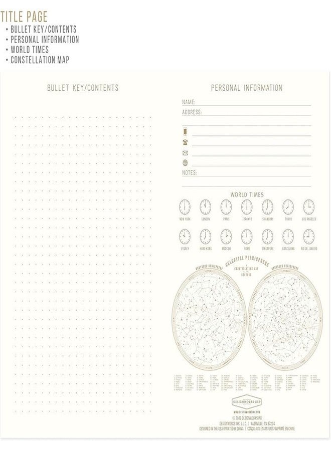 ديزاين ووركس انك دفتر ملاحظات ديزاين وركس ذو غلاف ذهبي - 5.125 بوصة × 8.25 بوصة، دفتر كتابة بغلاف ذهبي، 256 صفحة مسطرة - دفتر أنيق للكتابة اليومية والعمل - النظام الشمسي - Image 4