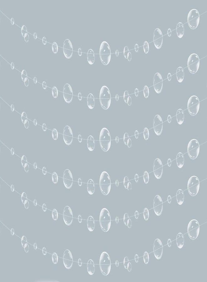 YYaaloa 6pcs Transparent White Bubble Garlands Under The Sea Mermaid Party Decoration for Birthday Wedding Ocean Wall Decal Baby Shower Under Sea Festal Kid Room Photo Props Backdrop (Clear-6 Strings) - Image 2