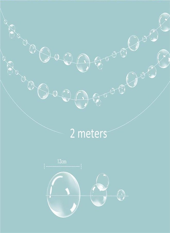 YYaaloa 6pcs Transparent White Bubble Garlands Under The Sea Mermaid Party Decoration for Birthday Wedding Ocean Wall Decal Baby Shower Under Sea Festal Kid Room Photo Props Backdrop (Clear-6 Strings) - Image 3