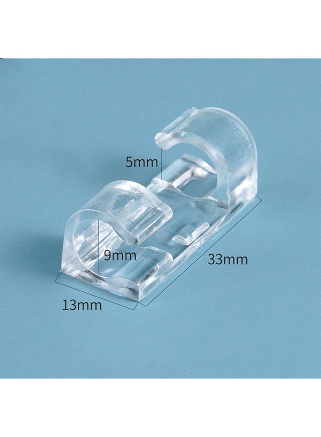 إيروريكس مشابك كابلات لاصقة شفافة ومحسنة لحامل الأسلاك للحائط ومنظم أسلاك قوي أسفل المكتب والسيارة والكمبيوتر الشخصي للاستخدام الداخلي والخارجي للإضاءة 150 قطعة مناسبة للقطر الخارجي 6 9 مم سلك شفاف - Image 2