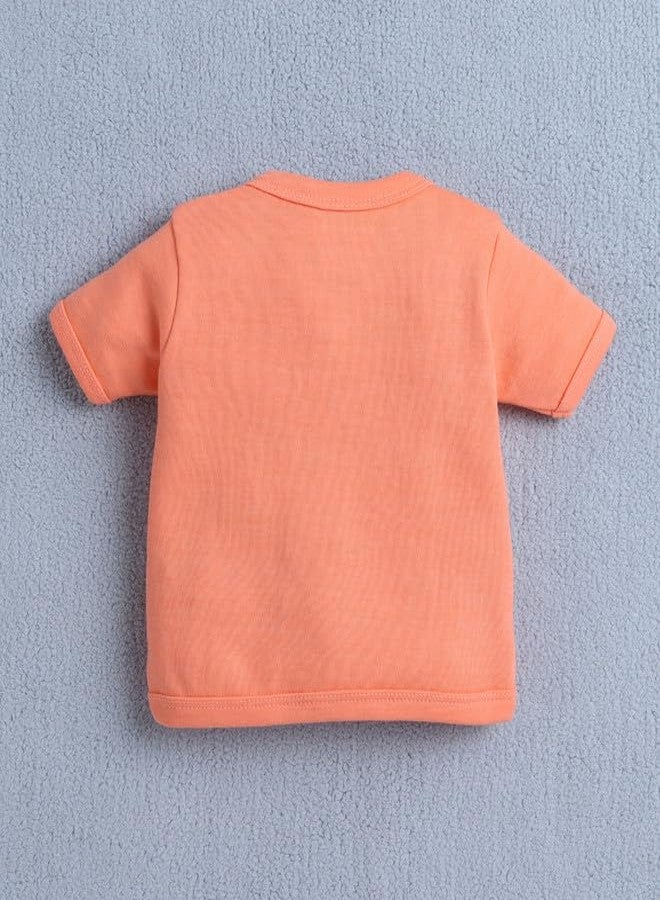 BUMZEE Baby Boys Cotton Pack of 3 Front Open Jablas Half Sleeves Orange & White - 3-6 Months (Peb10535C-org) - Image 5