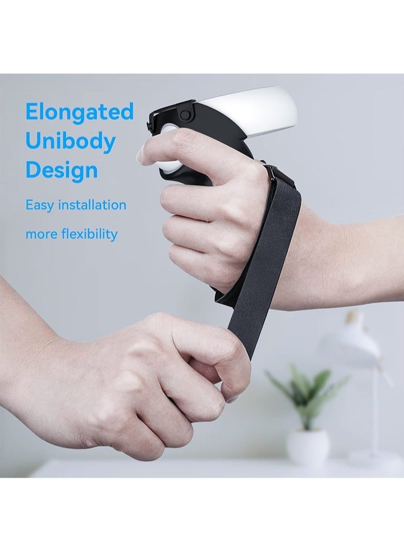 VR Controller Grips Cover for Oculus Quest 2, VR Accessories Set Silicone Grip Protective Cover with Adjustable Leather Knuckle Straps - Image 3