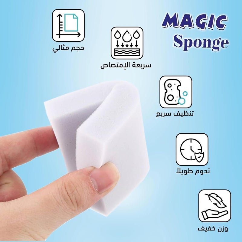 Magic Cleaning Sponge Multipurpose Eraser Pad Reusable Fast Absorbing for Kitchen Bathroom Wall Car Boat Office, 12 PCS - Image 2