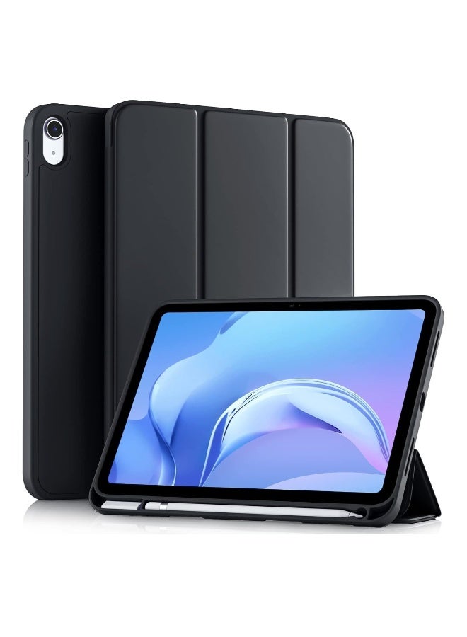 DUSALA Compatible with iPad 10th Generation Case 10.9 Inch (2022) – Slim Trifold Stand Protective Cover with Pencil Holder – Soft TPU Back – Auto Sleep/Wake Function – Lightweight & Durable Smart Case  BLACK - Image 1