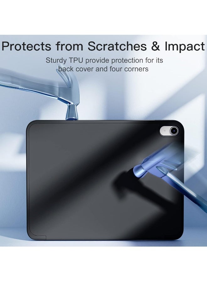 DUSALA Compatible with iPad 10th Generation Case 10.9 Inch (2022) – Slim Trifold Stand Protective Cover with Pencil Holder – Soft TPU Back – Auto Sleep/Wake Function – Lightweight & Durable Smart Case  BLACK - Image 3