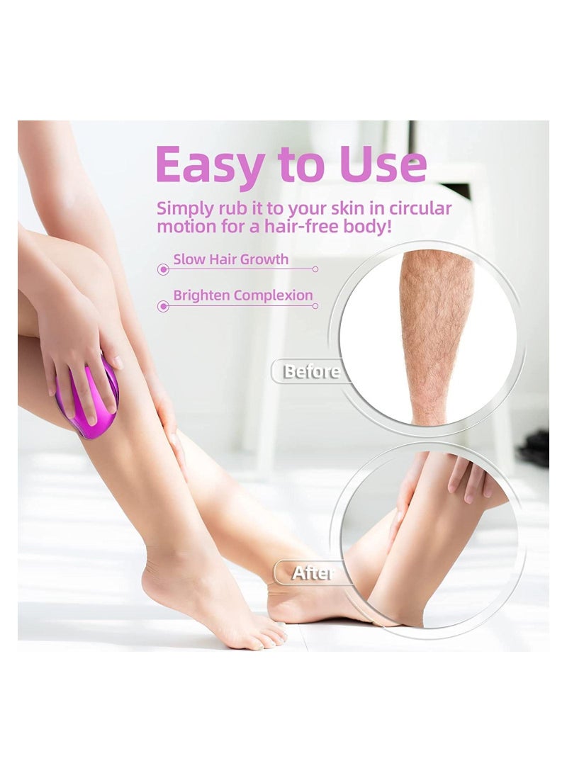 ORiTi ممحاة شعر كريستالية، مزيل شعر كريستالي غير مؤلم للنساء والرجال والذراعين والساقين والظهر، بشرة ناعمة وحريرية، مزيل شعر كريستال سحري وأداة مقشرة للبشرة لأي جزء من الجسم - Image 5