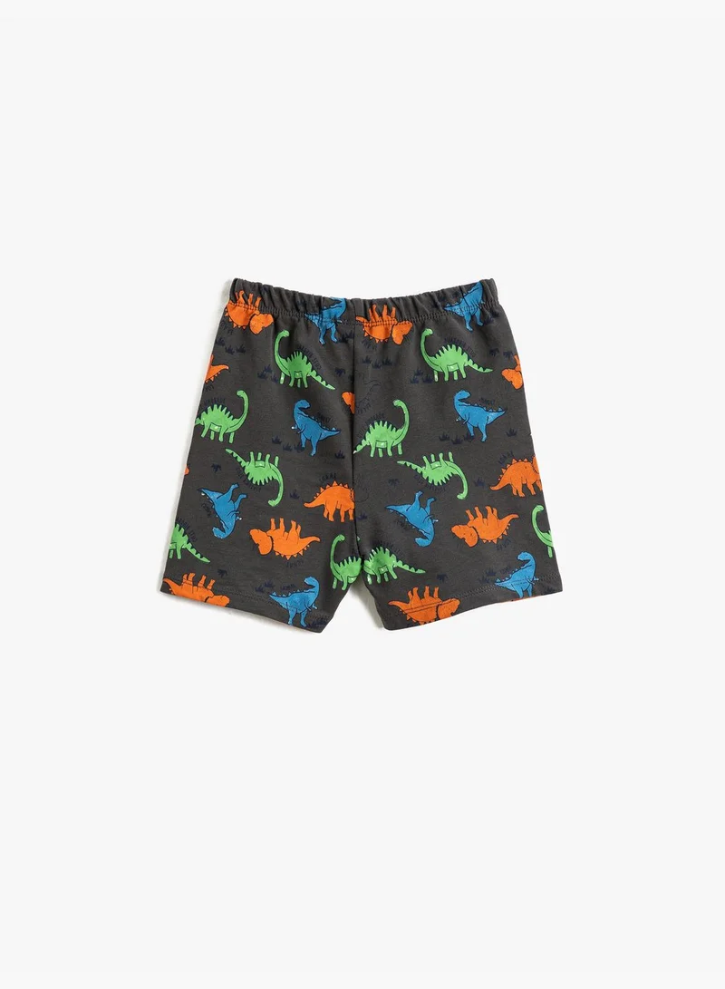 KOTON Dinosaur Printed Shorts Drawstring