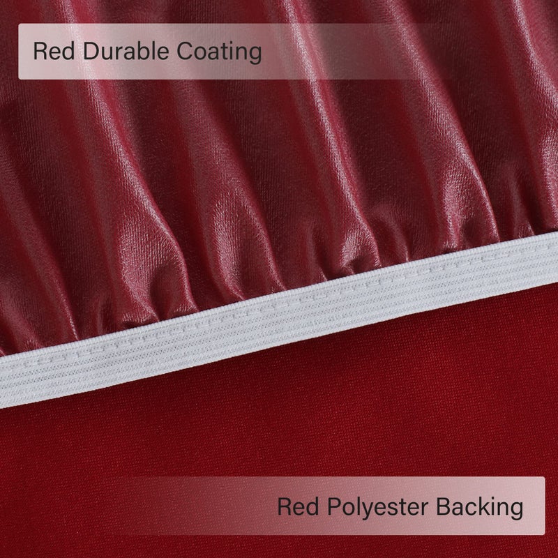 Obstal Fitted Round Red Table Cloth, Reversible Waterproof Stain Resistant Elastic Stretch Tablecloth, Wipe Clean Table Cover for Outdoor/Indoor Use, Fits Round Tables up to 48" - 56" Diameter - Image 3