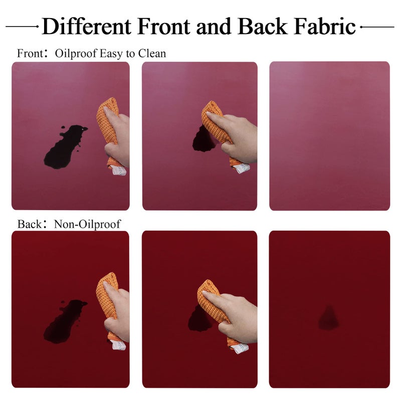 Obstal Fitted Round Red Table Cloth, Reversible Waterproof Stain Resistant Elastic Stretch Tablecloth, Wipe Clean Table Cover for Outdoor/Indoor Use, Fits Round Tables up to 48" - 56" Diameter - Image 4
