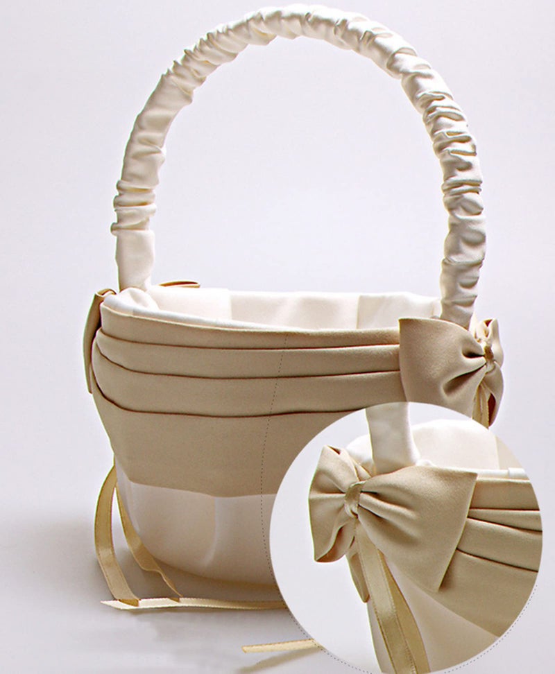 Vivivalue Flower Girl Basket Wedding Collection Traditional Ivory - Image 3