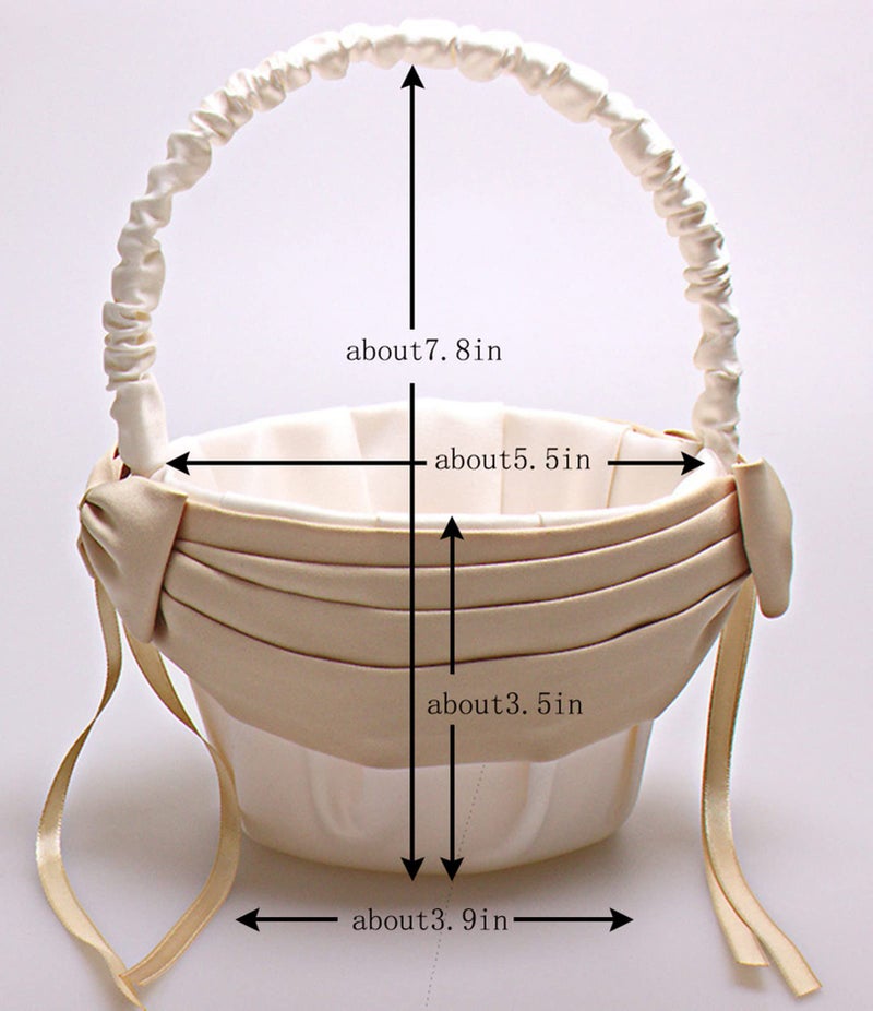 Vivivalue Flower Girl Basket Wedding Collection Traditional Ivory - Image 2
