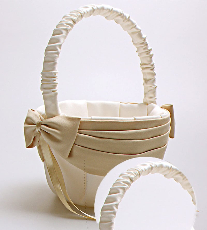 Vivivalue Flower Girl Basket Wedding Collection Traditional Ivory - Image 4