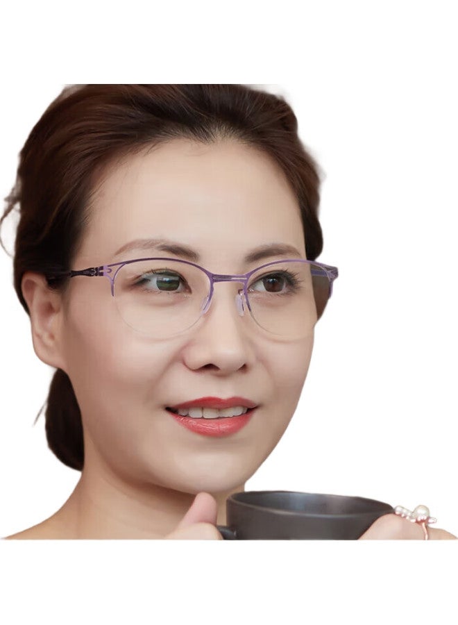 Sunset Red Folding Portable Brand High Definition Anti-Blue Light Reading Glasses For Women E9071Z +200 Degrees, Ideal Birthday Gift For Mom - Image 2