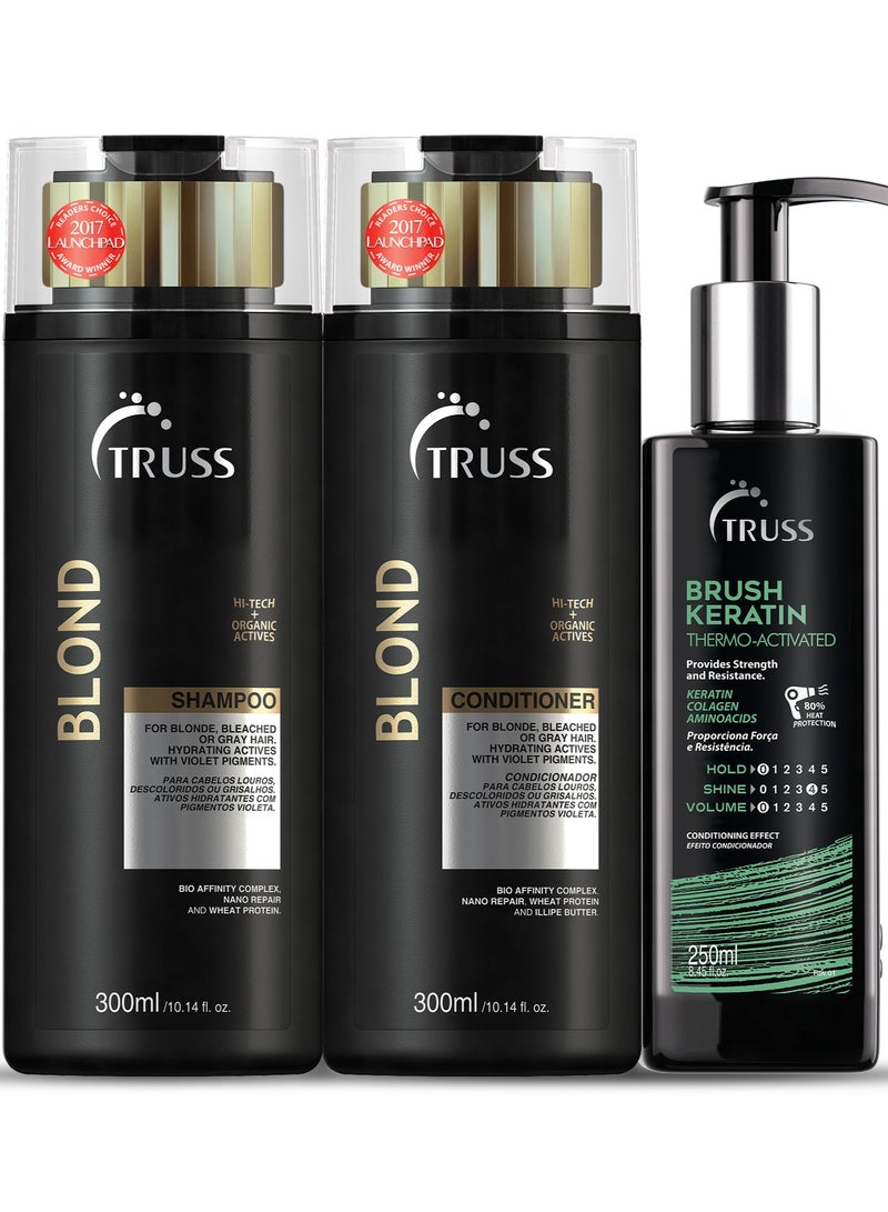 تروس شامبو وبلسم تروس بروفيشنال بلوند (300 مل) مع كريم جل يُترك على الشعر (250 مل) - مجموعة ثلاثية - Image 1