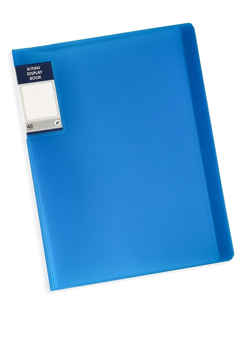 Maxi 1-Piece Display Book 40 Pockets Translucent Blue Cover - Image 3
