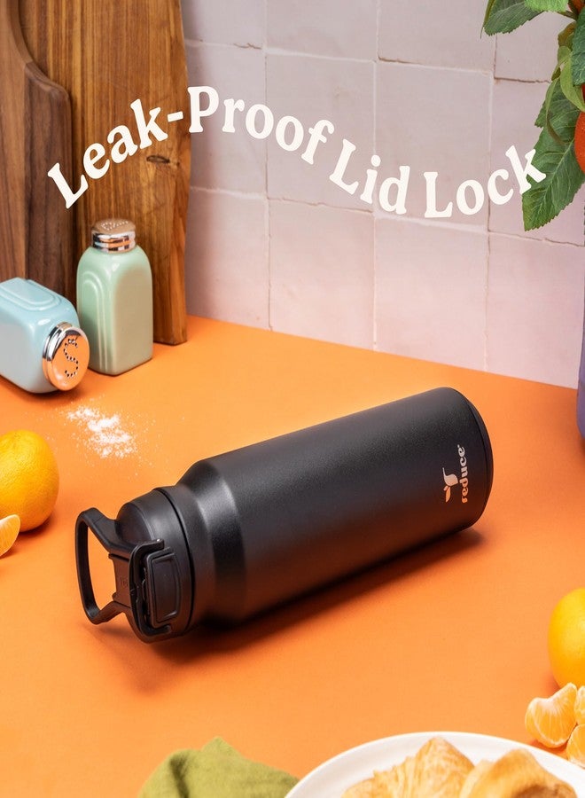 REDUCE 32 oz Hydrate Pro Stainless Steel Insulated Water Bottle - Flip Top Leak-Proof Lid, Dishwasher Safe, BPA-Free, Dual Wall Vacuum, Keeps Drinks Cold for 48 Hrs, Cup Holder Friendly - Mineral Blue - Image 5