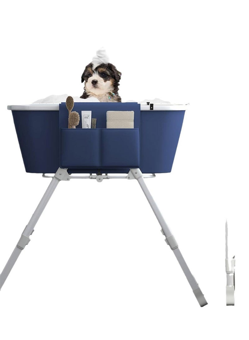 Kidle Pet Bathtub Dog Bathing Basin Collapsible Pet Bathing Stand Portable Dog Washing Station for Home Bathing - Image 1