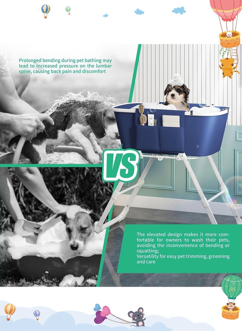 Kidle Pet Bathtub Dog Bathing Basin Collapsible Pet Bathing Stand Portable Dog Washing Station for Home Bathing - Image 5