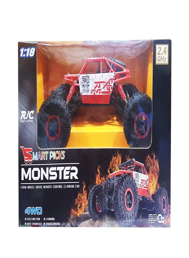 نيجي سيارة نيجي 1:18 قابلة لإعادة الشحن، رباعية الدفع، تعمل بتردد 2.4 جيجاهرتز، سيارة رالي 4x4، شاحنة وحشية تعمل بجهاز تحكم عن بعد، ألعاب أطفال (بلاستيك، أحمر) - Image 4