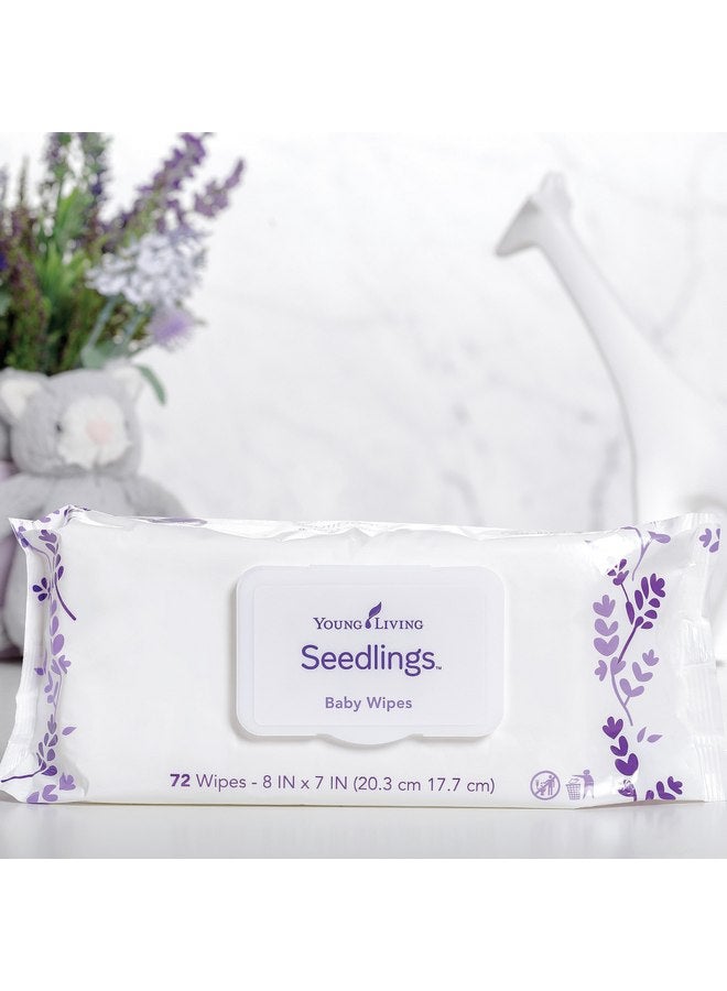 Young Living Seedlings Baby Wipes, 72ct | Gentle Care for Little Ones | Skin Moisturizer | Hydrating & Smooth | Sensitive Skin | Thick Wipes | Alcohol-Free | Ideal for Hands & Faces | Water-Infused - Image 2