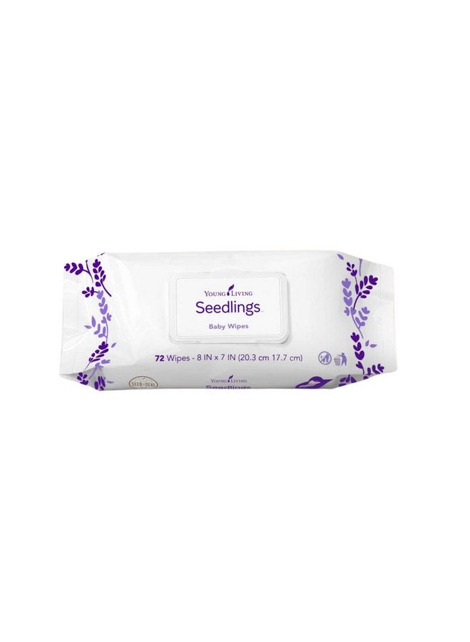 Young Living Seedlings Baby Wipes, 72ct | Gentle Care for Little Ones | Skin Moisturizer | Hydrating & Smooth | Sensitive Skin | Thick Wipes | Alcohol-Free | Ideal for Hands & Faces | Water-Infused - Image 1