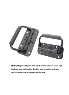 KASTWAVE Spring Loaded Pull Handles, Surface Mount Chest Handle with Rubber Grip Handmade Chest Trunk Lifter Handle Pull Heavy Duty Hardware for Chests Trunks Crates Storage Boxes Thickened 2mm (2 Pack)  - Image 5