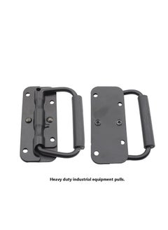 KASTWAVE Spring Loaded Pull Handles, Surface Mount Chest Handle with Rubber Grip Handmade Chest Trunk Lifter Handle Pull Heavy Duty Hardware for Chests Trunks Crates Storage Boxes Thickened 2mm (2 Pack)  - Image 4