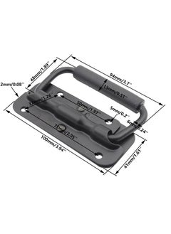 KASTWAVE Spring Loaded Pull Handles, Surface Mount Chest Handle with Rubber Grip Handmade Chest Trunk Lifter Handle Pull Heavy Duty Hardware for Chests Trunks Crates Storage Boxes Thickened 2mm (2 Pack)  - Image 2