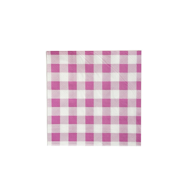 Colorful Plaid Paper Plates Cups Disposable Party Tableware Set 33 * 33cm pink checkered tissue 25 sheets