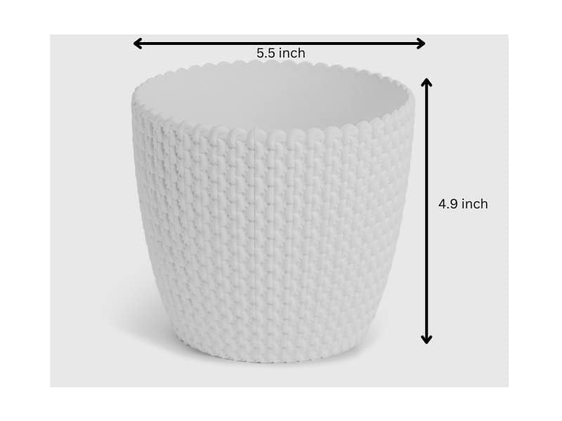 Fox & Fern Sturdy Plastic Fiber Round Flower Pots (Pack of 3) (14x12.50 cm) for Home, Terrace & Gardening Decor Plants Pot | Multicolor | for Indoor & Outdoor (PPCB) Blue - Image 3