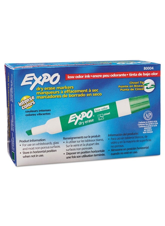 Expo 80004 Low Odor Dry Erase Markers, Chisel Tip, Green Color, 2 Sets With 12 Markers, Total Of 24 Markers - Image 2