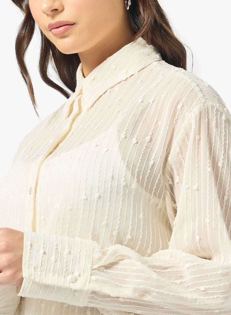 جينجر قميص بأزرار مزخرف - Image 3