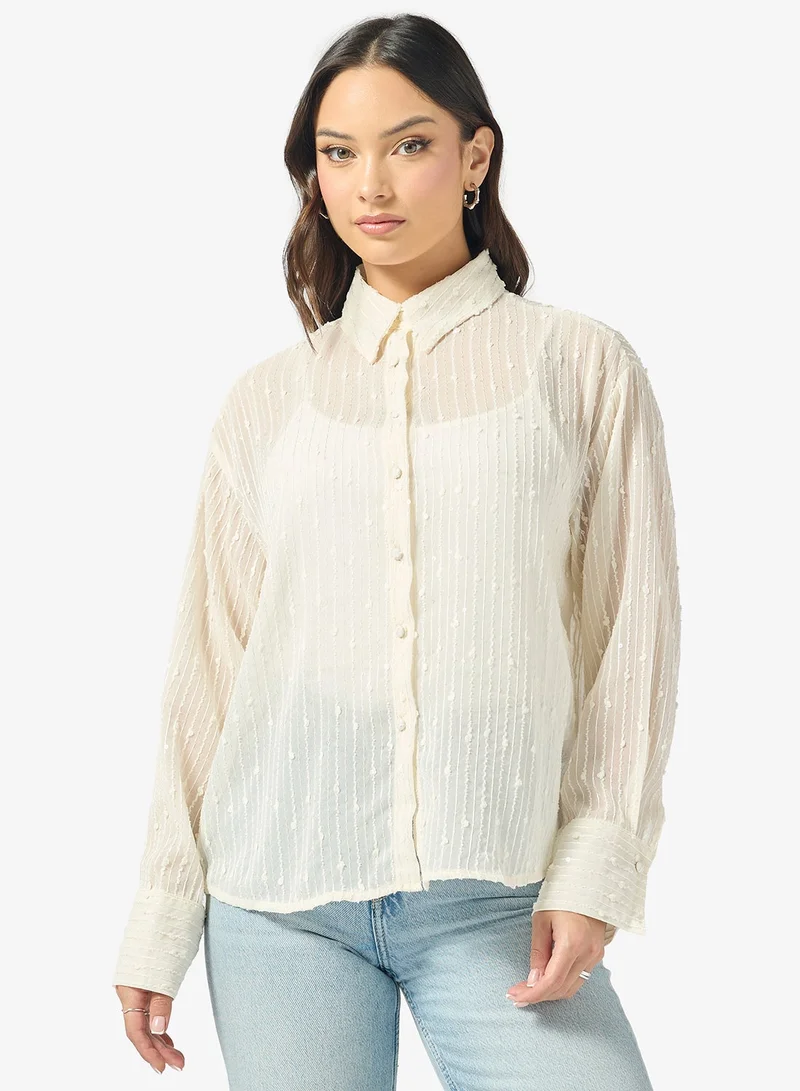 جينجر قميص بأزرار مزخرف