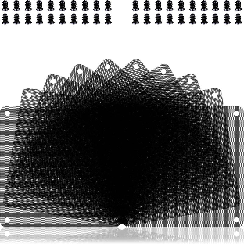 YIMATEECO 140 mm Dust Filter PC Fan Covers Computer Fan Filter Dustproof Housing Cover with Screws for Computer Fan Grille PC Cooler (PVC, 140 x 140 mm, Pack of 10, Black) - Image 1