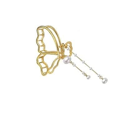 Generic DENICRAAS 2 PCS Butterfly Metal Hair Claw Clip Big Nonslip Gold Hair Clamps Hair Accessories Thick Hair Styling Fashion Hair Supplies pack of 2  - Image 3