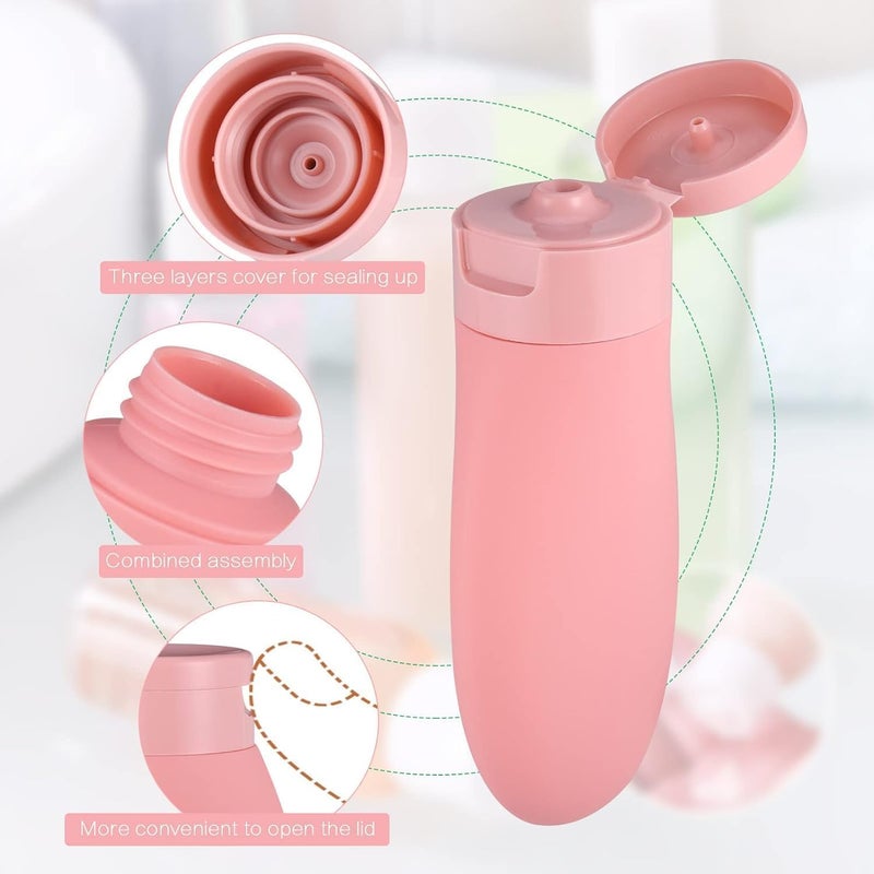 ITUSHA (11 PCS Set) Travel Bottles Kit for Toiletries Organizer Leak Proof Refillable Squeezable Containers Set with Clear Storage Bag for Lotion Shampoo Conditioner Cosmetic Shower Gel Hand Wash - Image 5