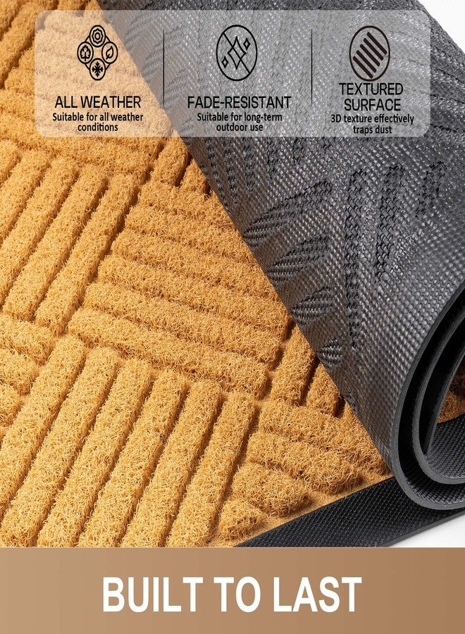 Futurwit Large Door Mat Indoor Outdoor Entrance, 5’x 3' Heavy Duty Front Door Mat Outside, Non Slip Rubber Backing Outdoor Mats, All-Season Commercial Floor Mat for Home Office Entryway, Light Brown - Image 2